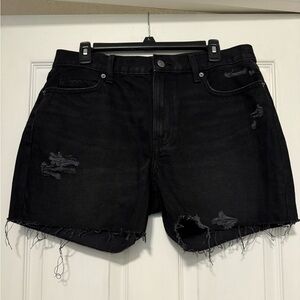 Black High-Rise Slouchy Straight Shorts, Women’s Size 10